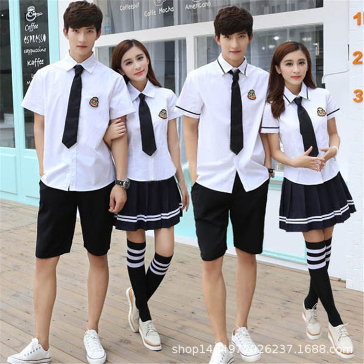 2023 British College Style Japanese And Korean Style Short-sleeved 