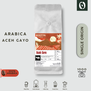 Rootin Coffee Aceh Gayo Single Origin Arabika Roasted Beans Biji dan Bubuk Kopi / 1kg