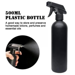 Matte 500ML Powerful Spray Bottle Plastic Mist Water Sprayer Black Empty Spray Bottle Disinfectant Dispenser