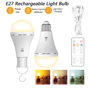 ✨sg STOCK✨E27 Dimmable Rechargeable Light Bulb with Remote Control Battery Powered Emergency LED Light Bulbs Color Changing