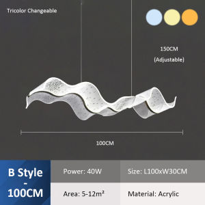 100CM Nordic Dining Light Modern Kitchen Bar Chandelier Ceiling Lights Creative Living Room Decorative Pendant Light