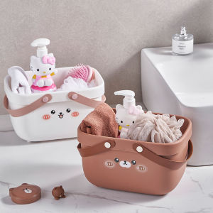 Giỏ Rổ Nhựa Mini Để Bàn Hình Gấu Đựng Đồ Đa Năng - Khay Đựng Đồ Dùng Học Tập Hộp Đựng Đồ Nhà Tắm Trang Điểm Mỹ Phẩm