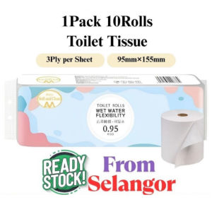 【Ready Stock】Tisu Rolls 10 Rolls 3Ply Soft Wet Water Flexibility Tissue Soft Toilet Paper Tisu Tandas Paper Towels 柔中洁纸巾 面料柔软厕纸