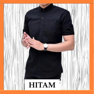 KEMEJA POLOS PRIA DEWASA LENGAN PENDEK FORMAL HEM BAJU KERJA DINAS KANTORAN CASUAL SOPAN SLIMFIT