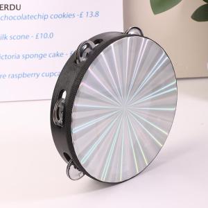 💖【Special price】💖ERDU 6 8 10 Inch Wooden Radiant Tambourine Handbell Hand Drum With Double Row Jingle Musical Educational Instrument