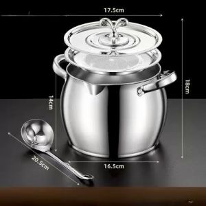 กรองน้ำมันสไตล์เกาหลี พร้อมช้อนและไส้กรองหนา สแตนเลส 2000มล. จัดส่งจากกรุงเทพฯ