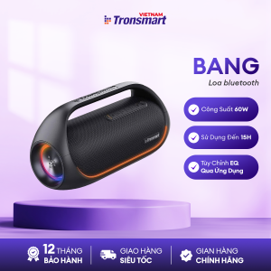 Loa bluetooth TRONSMART BANG | Công suất 60W Đèn led RGB theo nhịp | Công nghệ TuneConn SoundPulse | 8 hiệu ứng EQ | Bảo hành 12 tháng