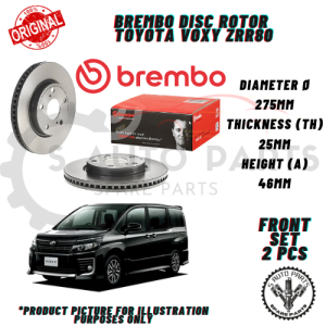 TOYOTA VOXY ZRR80 FRONT 100% BREMBO BRAKE DISC ROTOR