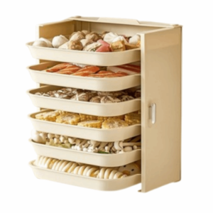 LIANG Foldable Kitchen Dish Storage Holder Creative 3/6 Tiers Dish Preparation Rack Simple Wall Hanging Kitchen Organizer Shelf Household