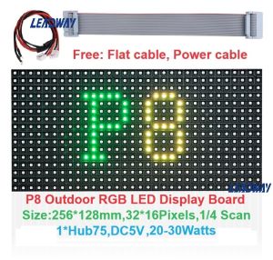 P8 256*128mm Outdoor Full Color LED Display LED Signage LED Video Wall Screen LED Panel LED Display Board  LED Matrix Sign LED Module for  Window Display Advertising Shopping Mall School Hotel Hospital  Bchurch Sports Venue