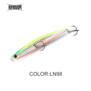 Kingdom Floating Pencil fishing lures 110mm/10g  86mm/6.5g Hard Baits Bending Shape Silver VMC Hook lure for Sea bass model 5349
