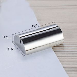 OUTOPEN Stainless Steel Card Holder Creative Solid Menu Memo Holder Display Stand Funny Label Holder Table Number