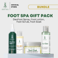 [ FOOTSPA SCRUB SET ] Greenika FootSpa Essentials Gift Set – Foot Soak, Scrub, Lotion, Cream & DeoFoot Spray, Complete Foot Care Kit for Dry Skin & Cracked Heels, Moisturizing & Refreshing Spa Set for Men & Women. 
