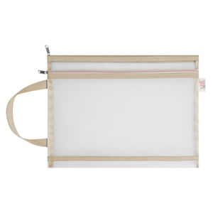 Double Layer A4 File Folder Bag Document Mesh Zipper Pouch Convenient Office Student Stationery Pen Book Storage 文件袋