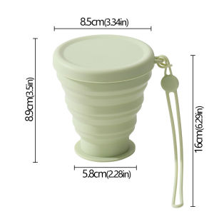 Portable Silicone Folding Cup Outdoor Heat Resistant Mug with Lid Reusable Portable Water Mugs for Travel Camping