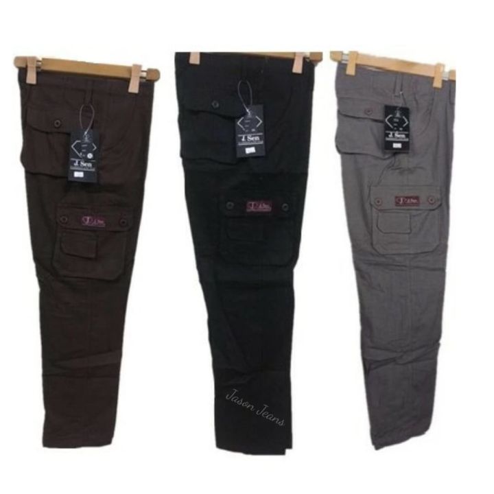 thumbnail interactive-video image 1 of Men's Cargo Work Trousers – 6 Pockets, Straight Leg, Waist 28 To 62 1 of 5