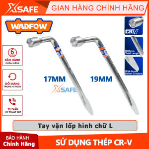 Tay vặn lốp chữ L WADFOW kích thước 17-19mm tổng chiều dài 30cm sử dụng CR-V xử lý nhiệt đầu xà beng xoay được vít mạ crom đầu túyp được rèn thảchính hãng