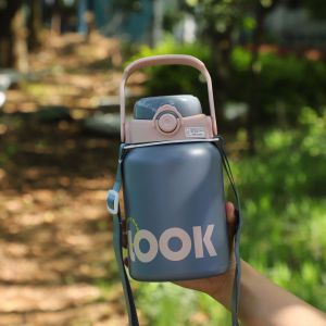 Bình giữ nhiệt Inox 316 1100ml LOOK có ống hút và miệng rót bình giữ nhiệt có quai xách dây đeo