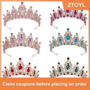 【ZTOYL】 Sang Trọng Thanh Lịch Pha Lê Công Chúa Vương Miện Tóc Phụ Kiện Vương Miện Cho Phụ Nữ Đảng Rhinestone Wedding Bridal Vương Miện Mới Đầu Đồ Trang Sức