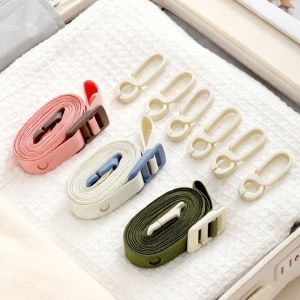 ILOIQD Non-Slip Outdoor Clothesline with 6 Clips Adjustable Windproof Travel Laundry Drying Line Easy To Use Space-saving Camping Hanging Rope Business Trip