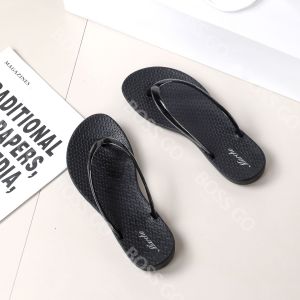 BossGo Summer Rubber T-Strap Flip-Flops Simple Slippers for Womens Footwear (standard +1 for wide feet)