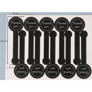 50pcs Food Retail Package Seal Self Adhesive Sticker Hand Made Black Lollipop Sealing Stickers