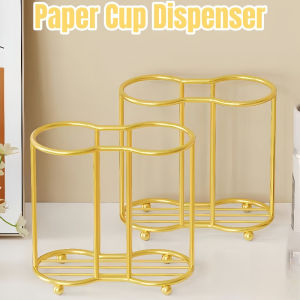 Metal Disposable Paper Cup Dispenser Desktop Paper Cup Storage Rack Reusable Paper Cup Holder