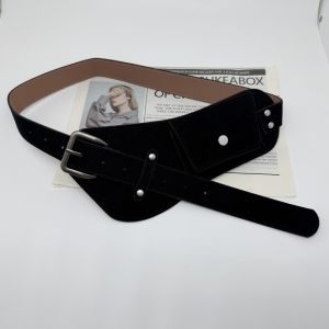 BLESSFUL Alloy Pin Buckle Waistband PU Wide Suede Waist Bag Belt Fashion Cool Maillard Waist Belt Women