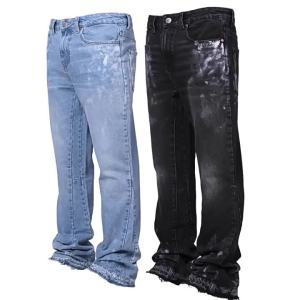 G72025TEMU Cross-border New Mens Denim Straight Pants European and American Street Fashion ins Hot-Selling Stretch Jeans 7/7