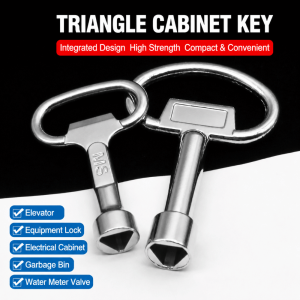 BELLETEN Multi-purpose Triangle Valve Wrench Universal Use Solid Structure Water Valve Key Handheld Wrench Durable Material Triangle Key Tap Water Valve Closing