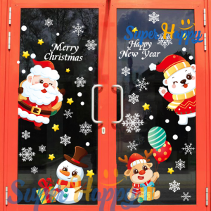 สติ๊กเกอร์ตกแต่งคริสต์มาส(ไม่มีกาว) แบบสูญญากาศ | ติด-ลอกง่าย ใช้ซ้ำได้ ไม่ทิ้งรอยกาว