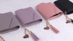 lomaifoer  กระเป๋าสตางค์ขนาดเล็กสำหรับผู้หญิง  บางเฉียบ  PU  กระเป๋าสตางค์คลัทช์ผู้หญิงที่ใส่บัตรเครดิตหนัง ( สีชมพู )  สีชมพู  RFID  กระเป๋าสตางค์