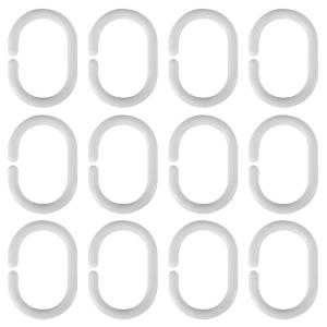 Durable Plastic Shower Curtain Rings C Shape Opening Design Hook For Easy Installation MultiPurpose Curtain Accessories