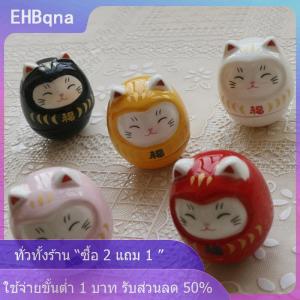 [COD] EHBqna KITCHEN รูปปั้นดารุมะเซรามิกแก้วทัมเบลอร์หัตถกรรมสไตล์ญี่ปุ่นโชคดีสำหรับแมวเครื่องประดับภูมิทัศน์ของตกแต่งบ้านของขวัญ