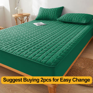 Thicken Garterized Waterproof Mattress Protector Quilted Bed Sheet Fitted Cover Foam Deep Pocket Queen Size