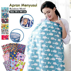 Apron Menyusui Nursing Cover Celemek Motif Karakter Bahan Katun Polymicro 70x90cm -VegasusStore(COD)