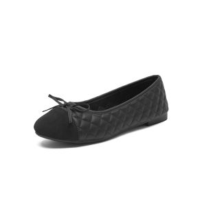 YOTO French-style Mary Jane Flats for Women Round-Toe Bow-Knot Design Softy Chic Low-cut Ballet Loafers