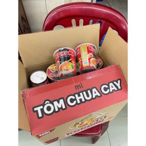 Mì Ly Nước Kokomi chua cay tôm 1 thùng mỳ 24 ly x 60g