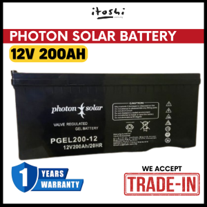 Photon Solar 200Ah Battery 12V Solar Gel Deep Cycle Lead Acid Rechargable Batteries