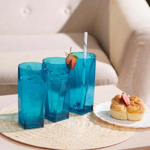 CPM Crystal Glass Set Of 3 Pcs Blue / Gelas Plastik