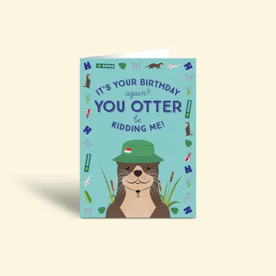 Singapore Souvenir Greeting Card – (Happy Birthday) Otters Marina Bishan
