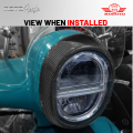 MOKOTO YAMAHA MIO FAZZIO HEADLIGHT COVER GLOSSY HYDRO-DIP CARBON / TRIM LED GARNISH FOR MIO FAZZIO SCOOTER 1PC 09303. 
