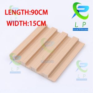 COD Wood Wallpaper Waterproof Grille Design Ecological Board Wallpaper Sticker TV background Wall Panel 1pcs
