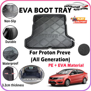 ✨ For Proton Preve All Generation EVA Copolymer Car Boot Tray Luggage Cargo Trunk Tray Dulang But Kereta Durable Easy Clean 100% Custom Fit Waterproof Tahan Lama Senang Pasang Senang Cuci Kalis Tahan Lama Air 汽车后箱垫