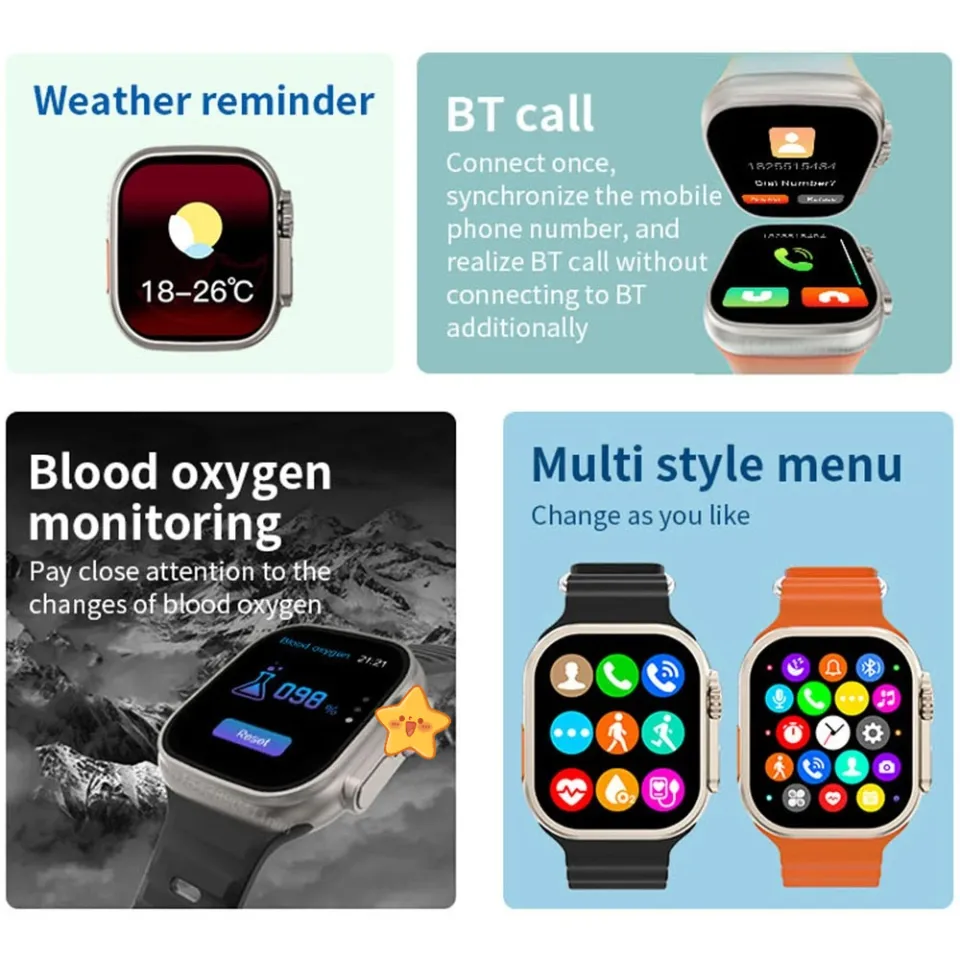 🎁 Free Gift Straps 🎁 2024 Smart watch T20 Ultra in1