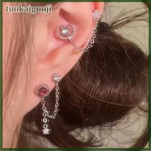 tuokaiguoji 1 cái 1 bộ dễ thương Puppy Paw Zircon bướm Tai xương móng Tay Đinh Tán mới thời trang sang trọng phong cách tai trang sức cho phụ nữ Y2K Bông tai Quà Tặng