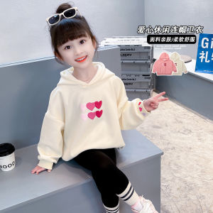 เสื้อเด็กฤดูใบไม้ผลิและฤดูใบไม้ร่วงใหม่เวอร์ชั่นเกาหลีของเสื้อสเวตเตอร์คลุมด้วยผ้าสำหรับเด็กผู้หญิงเสื้อแขนยาว