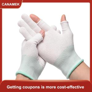 【CANAMEK】 Glue-Dot không trượt găng tay đi xe đạp cho nam giới ngoài trời hai ngón tay màn hình cảm ứng Găng tay mỏng