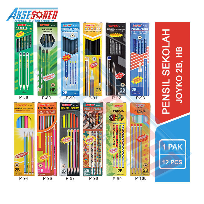 Pensil 2b Joyko [p 88 12 Pcs] Alat Tulis Ujian Komputer Pencil