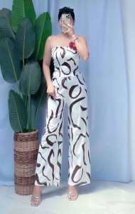 LUNNA JUMPSUIT KNITTED SMOCKING CASUAL OUTFIT FIT SMALL TO XL